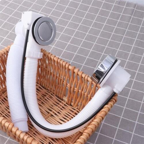 Bathtub Sink Drains Strainer Bathroom Bath Waste with Overflow Kit Drainer Set Drains Accessories Bathroom (White)