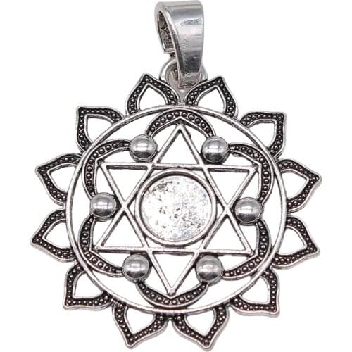 WYSIWYG 1pcs 66x50mm Seed Of Life Charms For Jewelry Making Flower Of Life Charm Setting Charm The Flower Of Life Charm Setting