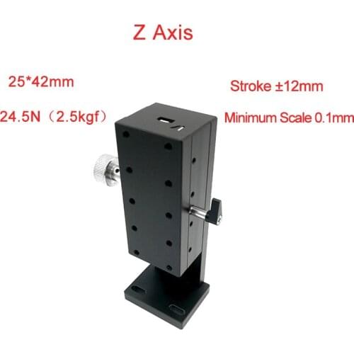 Z Axis 25*42Manual Displacement Platform Micrometer Sliding stage Steel ball guide Sliding Table PLWZ2542