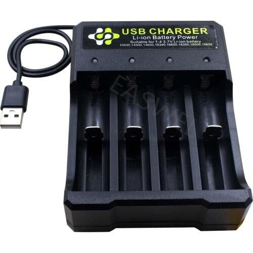 50pcs 4 Slots Battery Charger Smart Charging For 18650 Rechargeable Li-Ion Battery USB