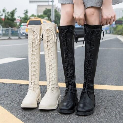 Womens boots autumn 2020 new but knee knight white high-tube boots autumn high boots fashion womens boots
