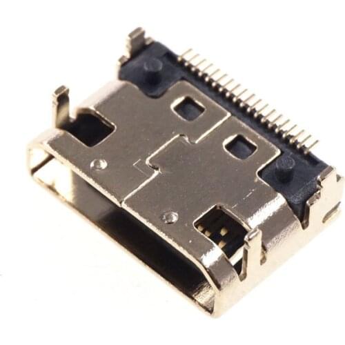 10pcs Mini HDMI-compatible Female Connector SMD 19 pin Reflow Solderable Right Angle Surface Mound PCB Rohs Receptacle