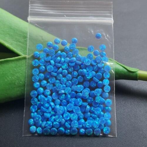200pcs/lot 3mm Round Cabochon Stone Synthetic Dark Blue Round Fire Opal Stone for Body Piercing Jewelry