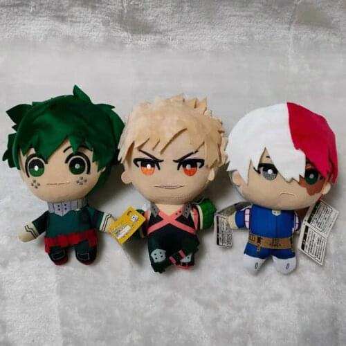3Pcs/Set My Hero Academia Plush Toy Midoriya Izuku Todoroki Shoto Bakugo Katsuki Plush Toy Stuffed Doll 23cm Kid Gift