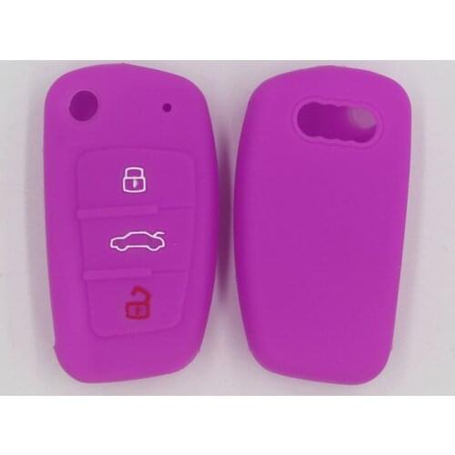 3PC Car Key Case Cover Protector Flip Car Key Case Shell Fob Shell Silicone Skin Holder for Audi A3 Q2L Q3 S3 RS3 A4 A6 A6L A8