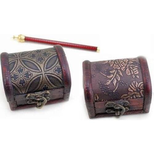 500pcs European Style Jewelry Treasure Chest Case Manual Wood Box Storage Boxes Retro Flower Necklace Holder Best Gift ZA1383