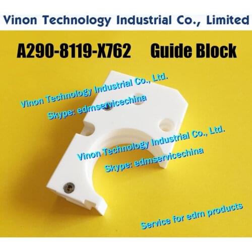 A290-8119-X762 Wire Guide Block Lower (Ceramic) 50x76x20tmm Lower Guide Block Fa nuc A2908119X762, A290.8119.X762 for a-iD,iE