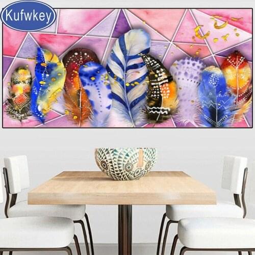 Abstract Colorful Feather 5d diy diamond painting full drill square round diamond embroidery cross stitch large