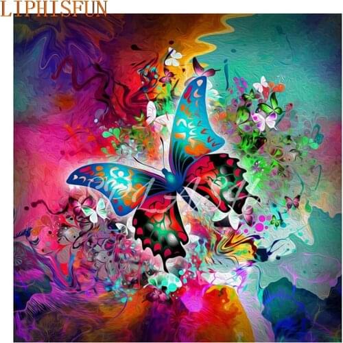 Diamond Painting Cross Stitch Full Square Round Picture of Rhinestone DIY Mosaic Embroidery Butterfly New Year Gift