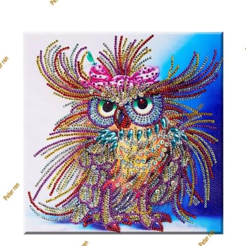 Special Shaped Diamond Painting Owl Animal Point Tiled Stone Embroidery Cross Stitch Mosaic Embroidery Crafts Art Paintings