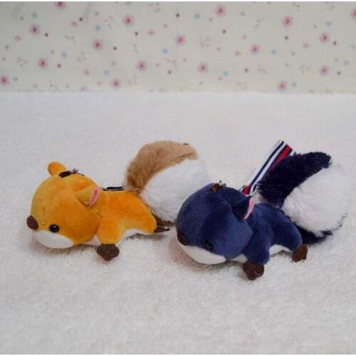 Cute Girls Fluffy Pompom Squirrel Toy Keychain On Bags Animal Key Chain Women Car Trinket Jewelry Wedding Party Doll Gift