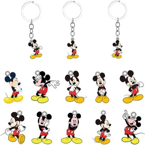 Disney New Fashion Keychain Backpack School Bag Classic Mickey Mouse Cartoon Pendant Epoxy Resin Jewelry Keychain Jewelry MIK156