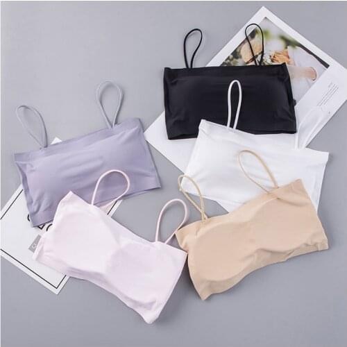 1pcs Women Sling Tube Top Sexy Bra Top Breathable Chest Pad Wearing Underwear Strapless Blouse Tube Top Bandeau Top