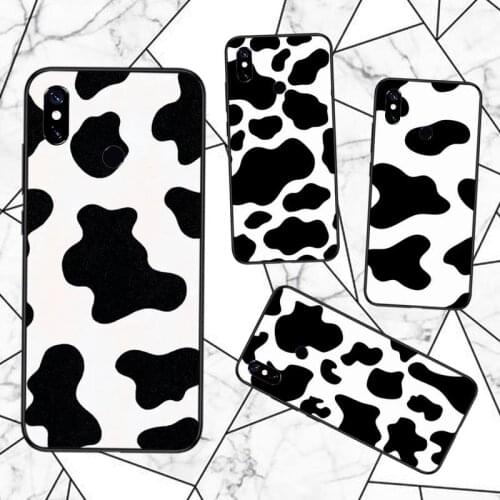 White Black Cow Symbol Pattern Print Phone Case For Xiaomi Redmi note 7 8 9 pro 8T 9S Mi Note 10 Lite pro