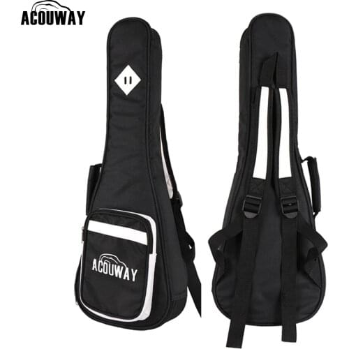 Acouway concert 24 inch Ukulele Bag case cover 10 mm Padding with both should straps and carry handle PU leather decor