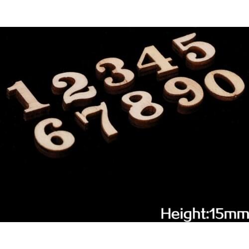 Wooden 0-9 Numbers Embellishments 15mm Scrapbooking Card Making Craft DIY Hand Made Word