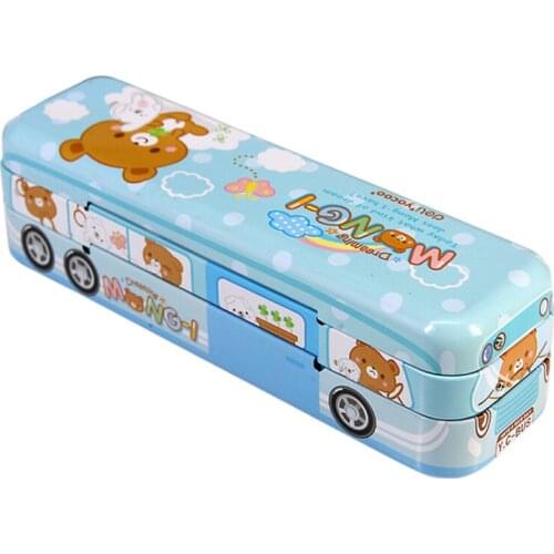 DL 95559 iron, three layers of stationery box, stationery , stationery box boy gift Wholesale price office & school stationery