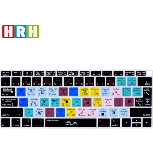 For Adobe Illustrator Shortcuts Silicone Keyboard Cover Skin for MacBook Newest Air 13" 2018 Release A1932 with Retina Display