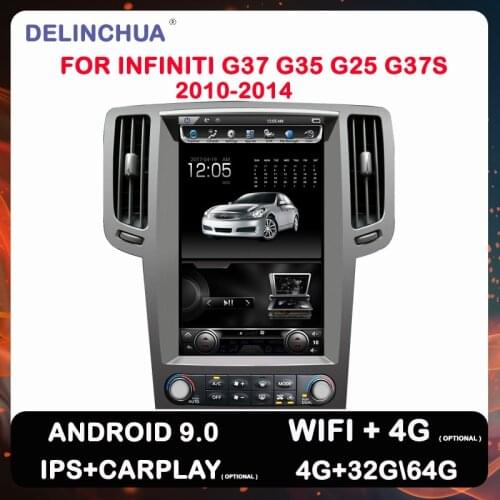 For Infiniti G25 G35 G37 8.1 9.0 Android System 4G 32G Vertical Screen Navigation Mp3 GPS Multimedia Car Player