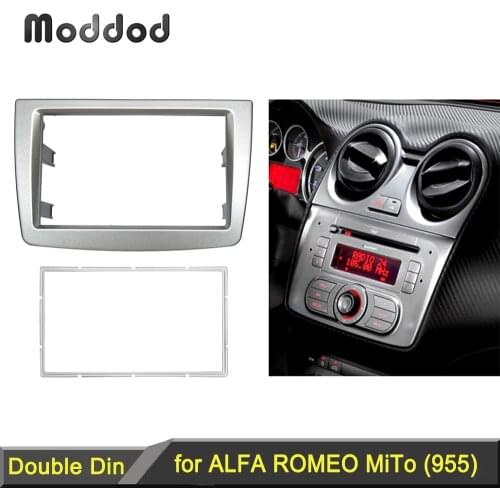 Double 2 Din Fascia For ALFA ROMEO MITO Radio DVD Stereo Panel Dash Mount Trim Kit Frame Surroud Plate Bezel