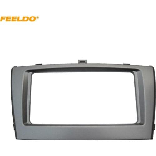 FEELDO 2DIN Car Radio Fascia Frame for Toyota Avensis 09-15 Audio Facia Panel Frame Dashboard Adapter Trim 202*102MM #HQ4855