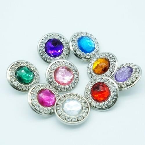 Hot sale NS0002 Beauty mixed 10pcs 18MM faceted crystal Faceted Glass snap buttons fit DIY snap bracelet jewelry