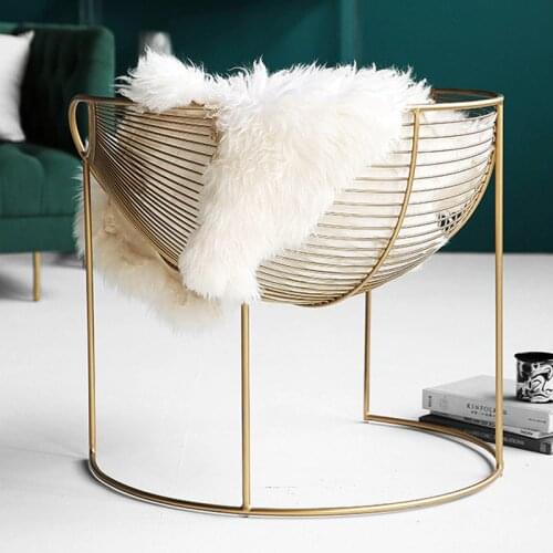 Living room Nordic creative lazy gold hollow iron chair single leisure chair