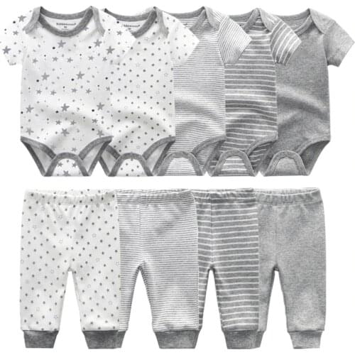 Solid Bodysuits+Pants Baby Boy Clothes Clothing Sets 0-12M Baby Boy Girl Clothes Unisex Newborn Baby Cotton Roupa de bebe