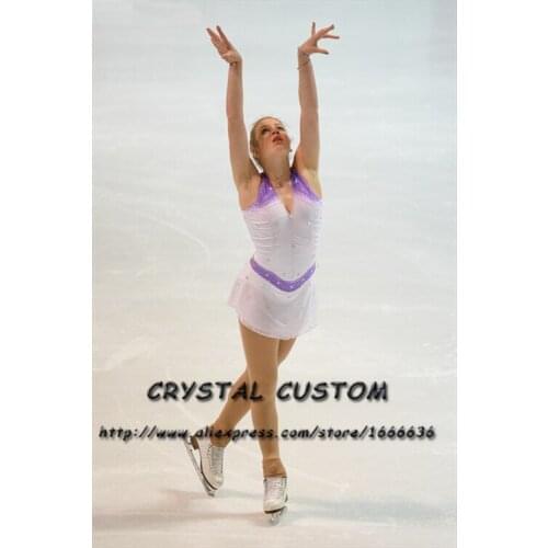 Hot Sales Ice Figure Skating Dresses Fashion New Brand Competition Child Figure Skating Dress Crystal DR3696