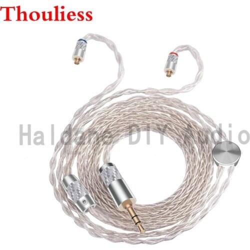 Thouliess HIFI 3.5/2.5/4.4 Balanced Soft 1.2m 7nOCC Silver plated Headphone Upgrade Cable MMCX Connector Headphone Plug