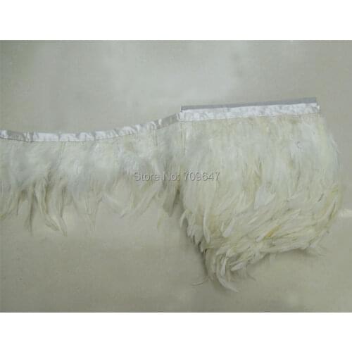 The True colour Rooster Coque feathers sewn on fringe/ribbon/trim,nature colour feather trim for craft/clothing 10yards/lot