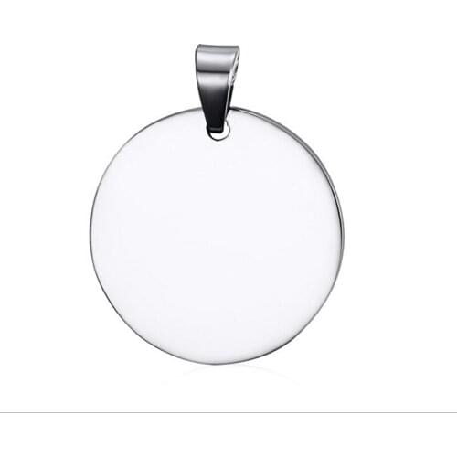 10 pcs Wholesale 30m Round Stainless Steel Blank Dog Tags Pendant Necklace Jewelry Findings