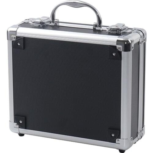 Portable Aluminum Alloy Tool Box File Storage Box Anti-shock Equipment Instrument Box with Lock Pre-cut Cotton 260x220x100m