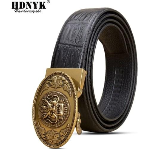 Luxury Dragon Design Belt Genuine Leather Belts for Men Fashion Automatic Buckle High Quality Dragon Buckle Vintage Waistband