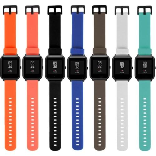 Wristwatch Strap 20mm for Xiaomi Huami Amazfit Bip BIT PACE Lite Sports Bracelet Smart Silicone Watch Band Quick Release