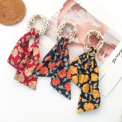 Hair Bands Floral Pattern Washable Imitation Pearl All-match Floral Hair Ring Multicolor for Girl Hair Decoration Accessories