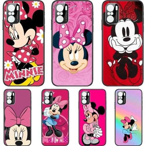 Pink Minnie Mouse Phone Case For xiaomi redmi POCO F1 F2 F3 X3 Pro M3 9C 10T Lite NFC Anime Black Cover Silicone Back Prett mi 1