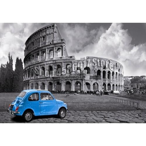 DIY Diamond Embroidery Coliseum, Rome Cars Landscape Diamond Mosaic Full Drills Diamond Painting Kit Home Decor Gift Christmas