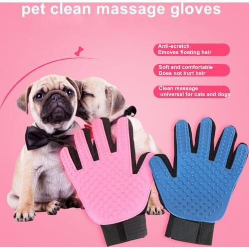 1PC Silicone Pet Dog Brush Glove Pet Grooming Glove Dog Bath Cat Combs Cleaning Supplies Hair Remove