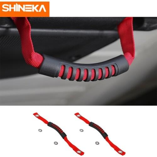 SHINEKA Armrests Universal 2Pcs Grab Handles with hole and O Gaskets for Jeep Wrangler jl jk tj 1997-2018+ Accessories