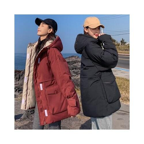 Make winter coats web celebrity brief paragraph jacket chic female college students with thick loose wind cotton-padded jac