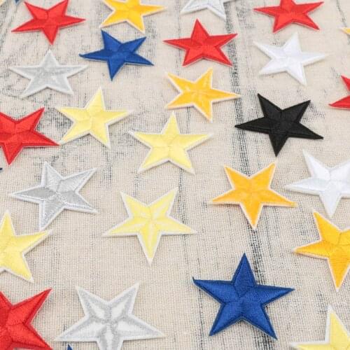 10pcs Star Embroidery Patches Sew Iron On Patch Badge Clothes Applique Bag Fabric 4.2cm Badge DIY Accessories Clothing Patches