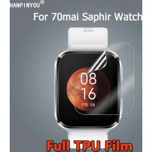 10Pcs For 70mai Saphir Watch Sport SmartWatch Ultra Clear Soft TPU Repairable Hydrogel Film Screen Protector -Not Tempered Glass