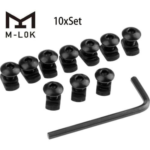 10 Pack M-LOK Screw and Nut Replacement for MLOK Handguard Rail Sections Tactical Hunting Accessories