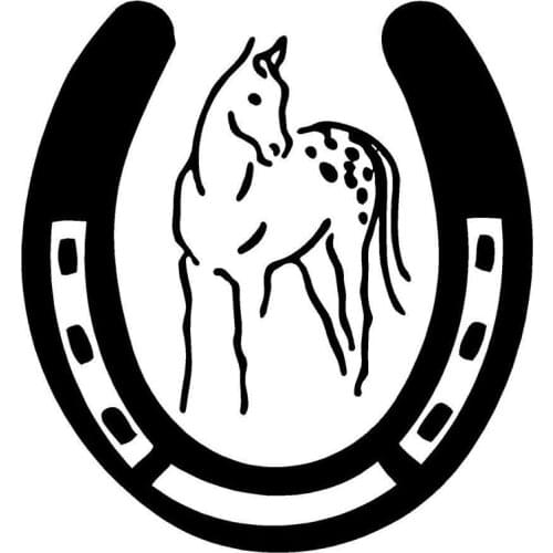 12.6cm*13.6cm Appaloosa Horse Shoe Pony Colt Fashion Car-styling Car Sticker Black/Silver S6-2783