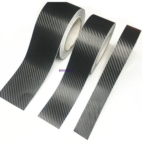 3D Carbon Fiber Car Sticker DIY Paste Protector Strip Auto Door Sill Side Mirror Anti Scratch Tape Waterproof Protection Film