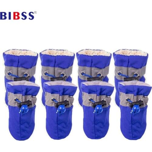Winter Warm Dog Shoes Anti-slip Pet Shoes for Small Dogs Cats Chihuahua Yorkie Thick Snow Dog Boots Socks 4pcs
