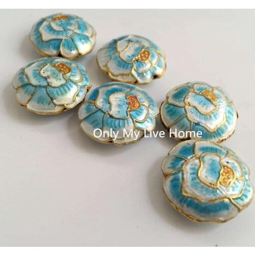 5pcs Handcrafted Colorful Enamel Rose Flower Beads DIY Jewelry Making Necklace Earrings Bracelet Cloisonne Copper Accessories