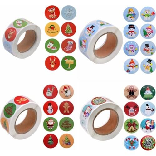 500pcs Merry Christmas Label Stickers Paper Thank you Seal Labels for Gift Package Scrapbooking Decor Xmas Navidad Noel New Year