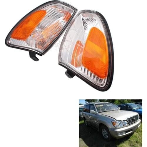 Car Front Left/Right Side DRL Without Bulbs Turn Signal Lights Indicator Corner Light Mark Light For Lexus LX470 1998-2007